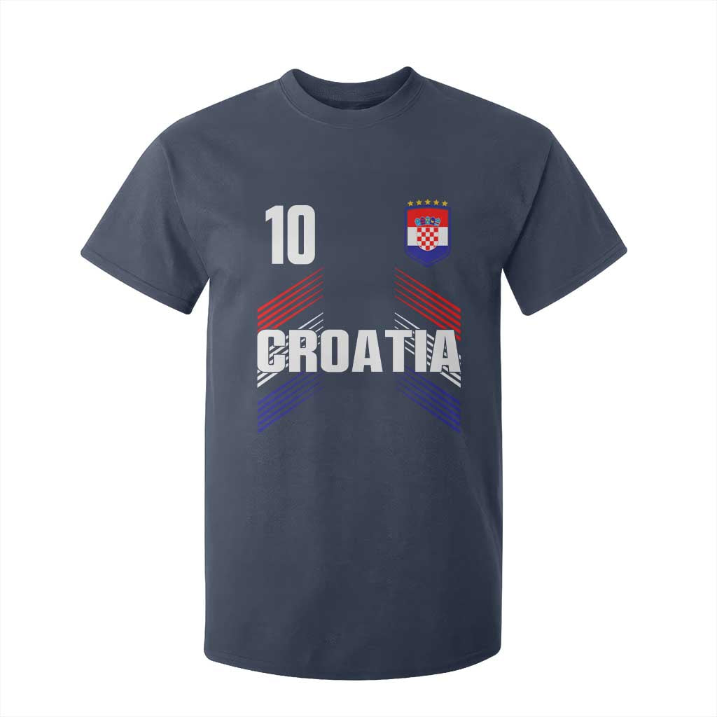 Croatia Soccer Sports Graphic Number 10 Jersey Style T Shirt For Kid Proud Croatian Football Fans Game Day Pride TS02 Navy Print Your Wear