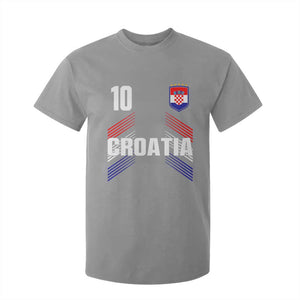 Croatia Soccer Sports Graphic Number 10 Jersey Style T Shirt For Kid Proud Croatian Football Fans Game Day Pride TS02 Sport Gray Print Your Wear