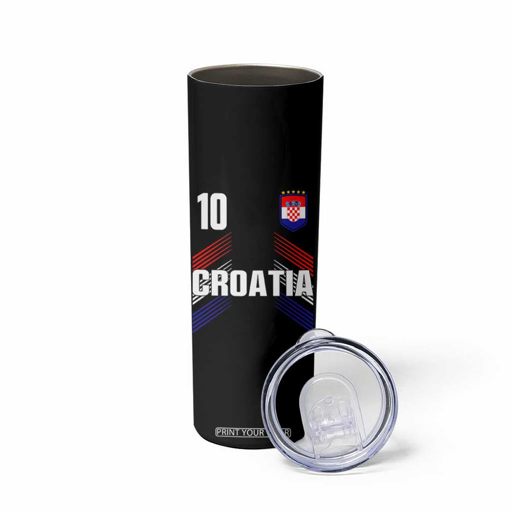 Croatia Soccer Sports Graphic Number 10 Jersey Style Skinny Tumbler Proud Croatian Football Fans Game Day Pride TS02 Print Your Wear