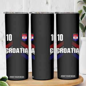 Croatia Soccer Sports Graphic Number 10 Jersey Style Skinny Tumbler Proud Croatian Football Fans Game Day Pride TS02 Print Your Wear