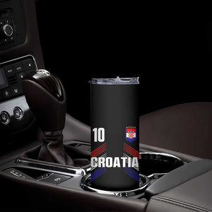 Croatia Soccer Sports Graphic Number 10 Jersey Style Skinny Tumbler Proud Croatian Football Fans Game Day Pride TS02 Print Your Wear