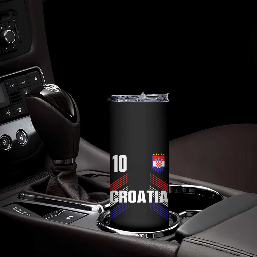 Croatia Soccer Sports Graphic Number 10 Jersey Style Skinny Tumbler Proud Croatian Football Fans Game Day Pride TS02 Print Your Wear