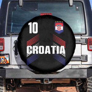 Croatia Soccer Sports Graphic Number 10 Jersey Style Spare Tire Cover Proud Croatian Football Fans Game Day Pride TS02 No hole Black Print Your Wear