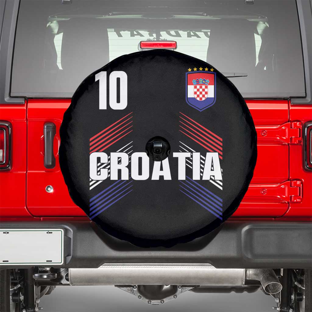 Croatia Soccer Sports Graphic Number 10 Jersey Style Spare Tire Cover Proud Croatian Football Fans Game Day Pride TS02 Black Print Your Wear
