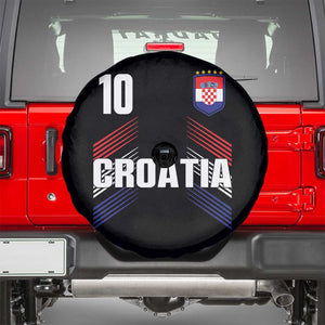 Croatia Soccer Sports Graphic Number 10 Jersey Style Spare Tire Cover Proud Croatian Football Fans Game Day Pride TS02 Black Print Your Wear