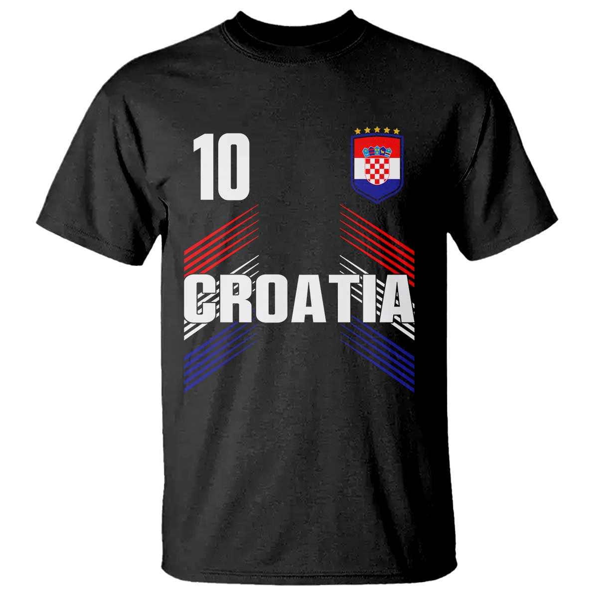 Croatia Soccer Sports Graphic Number 10 Jersey Style T Shirt Proud Croatian Football Fans Game Day Pride TS02 Black Print Your Wear