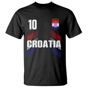 Croatia Soccer Sports Graphic Number 10 Jersey Style T Shirt Proud Croatian Football Fans Game Day Pride TS02 Black Print Your Wear