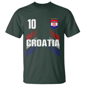 Croatia Soccer Sports Graphic Number 10 Jersey Style T Shirt Proud Croatian Football Fans Game Day Pride TS02 Dark Forest Green Print Your Wear