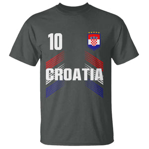 Croatia Soccer Sports Graphic Number 10 Jersey Style T Shirt Proud Croatian Football Fans Game Day Pride TS02 Dark Heather Print Your Wear