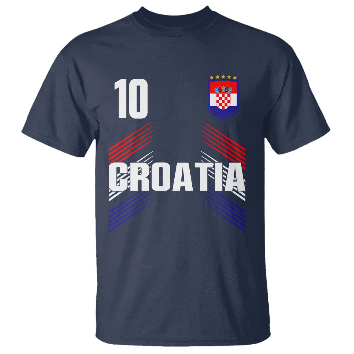 Croatia Soccer Sports Graphic Number 10 Jersey Style T Shirt Proud Croatian Football Fans Game Day Pride TS02 Navy Print Your Wear