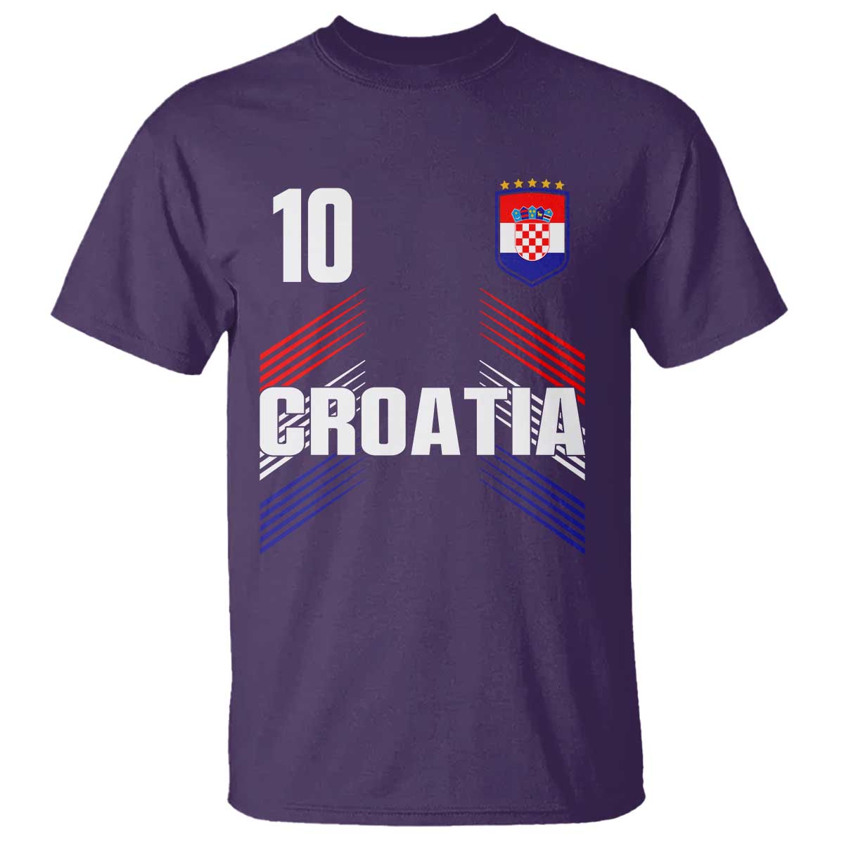 Croatia Soccer Sports Graphic Number 10 Jersey Style T Shirt Proud Croatian Football Fans Game Day Pride TS02 Purple Print Your Wear