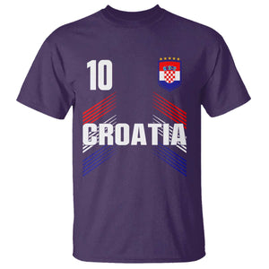 Croatia Soccer Sports Graphic Number 10 Jersey Style T Shirt Proud Croatian Football Fans Game Day Pride TS02 Purple Print Your Wear
