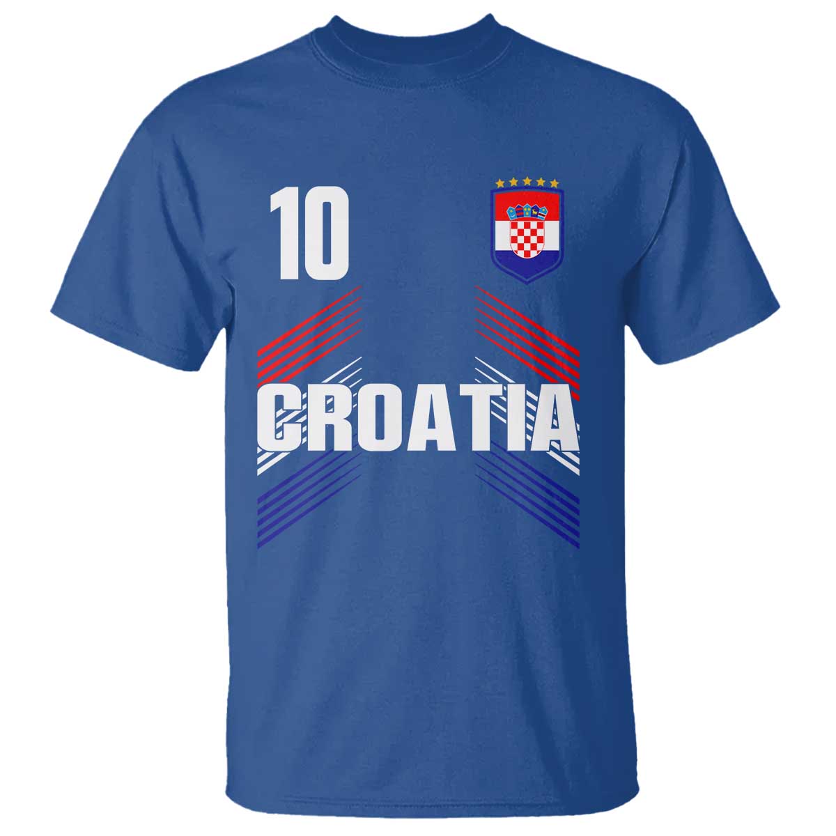 Croatia Soccer Sports Graphic Number 10 Jersey Style T Shirt Proud Croatian Football Fans Game Day Pride TS02 Royal Blue Print Your Wear