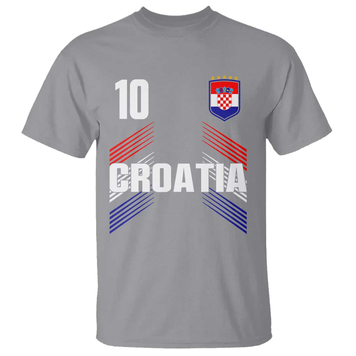 Croatia Soccer Sports Graphic Number 10 Jersey Style T Shirt Proud Croatian Football Fans Game Day Pride TS02 Sport Gray Print Your Wear