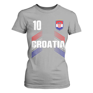 Croatia Soccer Sports Graphic Number 10 Jersey Style T Shirt For Women Proud Croatian Football Fans Game Day Pride TS02 Sport Gray Print Your Wear