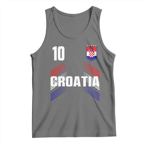 Croatia Soccer Sports Graphic Number 10 Jersey Style Tank Top Proud Croatian Football Fans Game Day Pride TS02 Black Heather Print Your Wear