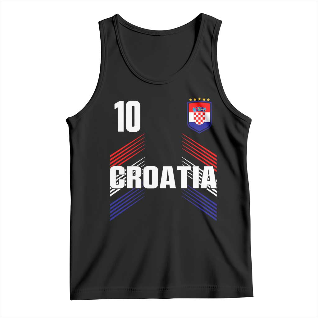 Croatia Soccer Sports Graphic Number 10 Jersey Style Tank Top Proud Croatian Football Fans Game Day Pride TS02 Black Print Your Wear