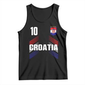 Croatia Soccer Sports Graphic Number 10 Jersey Style Tank Top Proud Croatian Football Fans Game Day Pride TS02 Black Print Your Wear