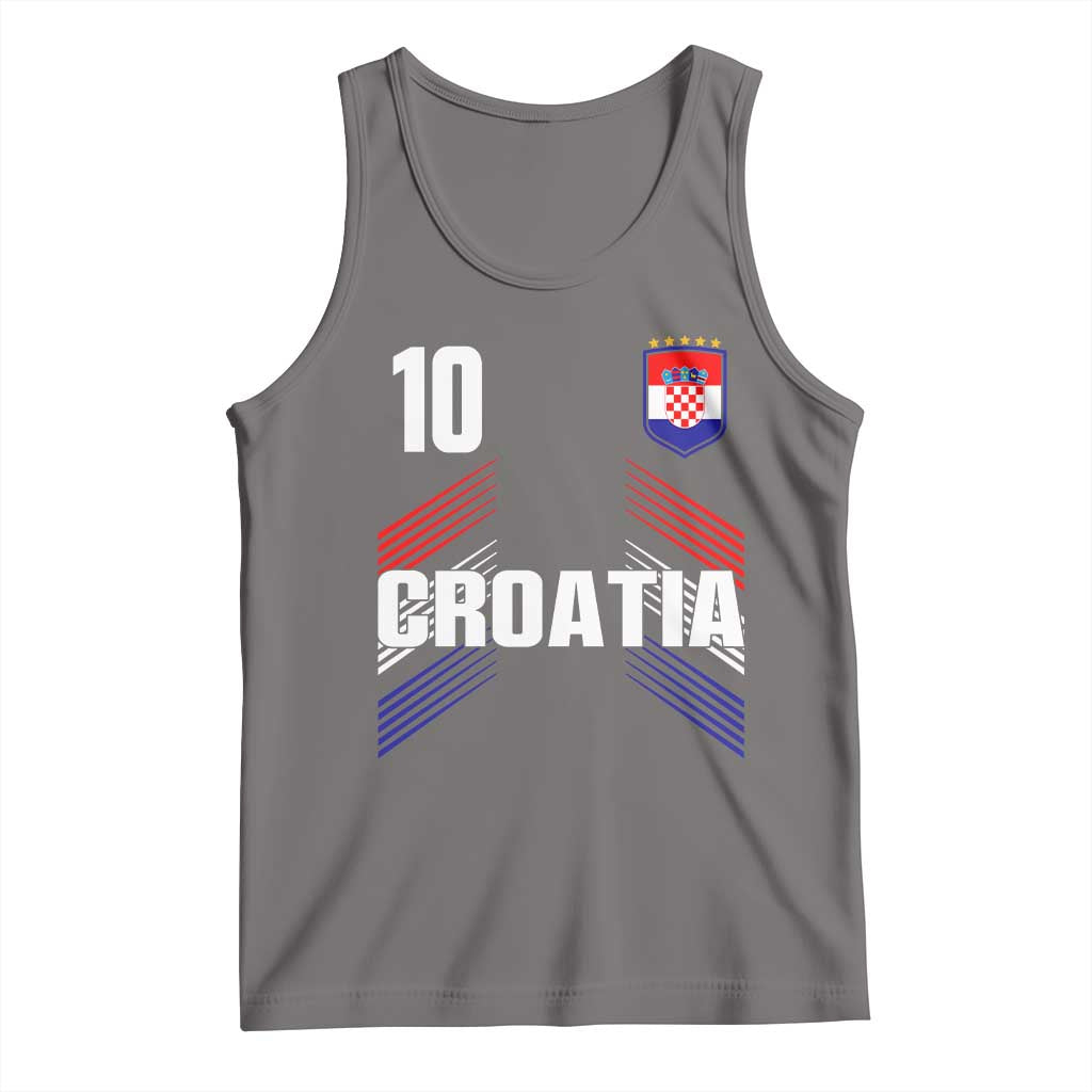 Croatia Soccer Sports Graphic Number 10 Jersey Style Tank Top Proud Croatian Football Fans Game Day Pride TS02 Deep Heather Print Your Wear
