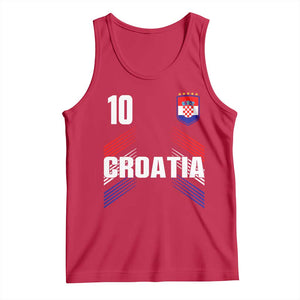 Croatia Soccer Sports Graphic Number 10 Jersey Style Tank Top Proud Croatian Football Fans Game Day Pride TS02 Red Print Your Wear