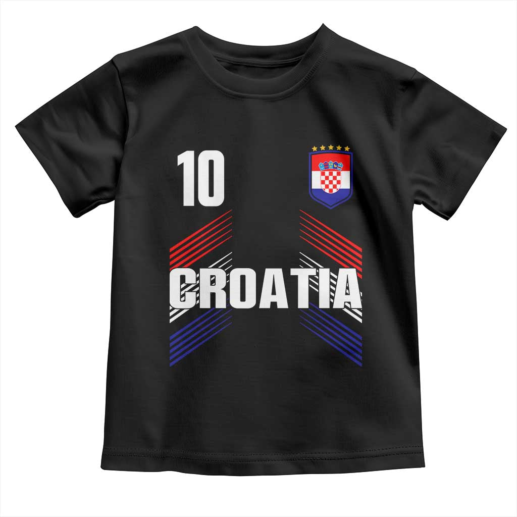 Croatia Soccer Sports Graphic Number 10 Jersey Style Toddler T Shirt Proud Croatian Football Fans Game Day Pride TS02 Black Print Your Wear