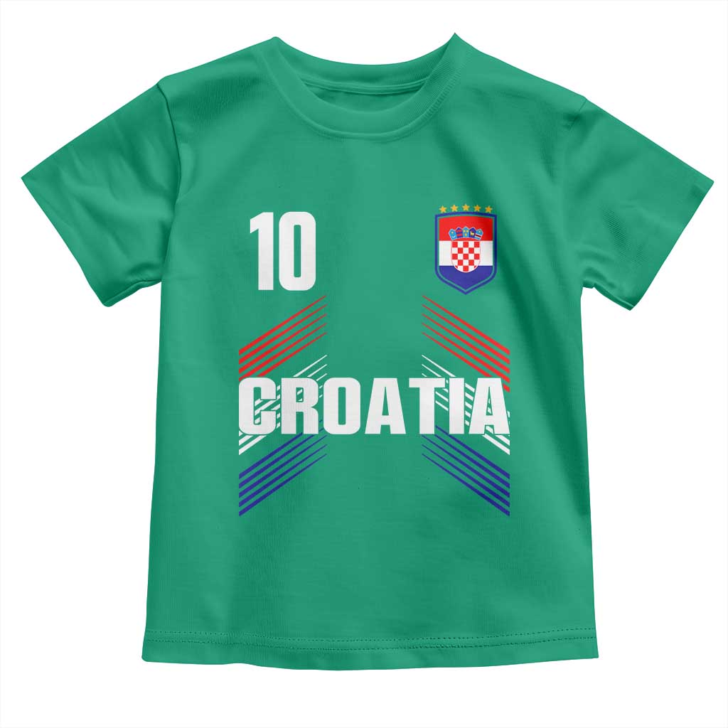 Croatia Soccer Sports Graphic Number 10 Jersey Style Toddler T Shirt Proud Croatian Football Fans Game Day Pride TS02 Irish Green Print Your Wear
