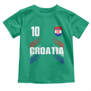 Croatia Soccer Sports Graphic Number 10 Jersey Style Toddler T Shirt Proud Croatian Football Fans Game Day Pride TS02 Irish Green Print Your Wear