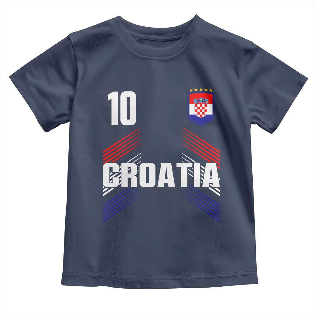 Croatia Soccer Sports Graphic Number 10 Jersey Style Toddler T Shirt Proud Croatian Football Fans Game Day Pride TS02 Navy Print Your Wear