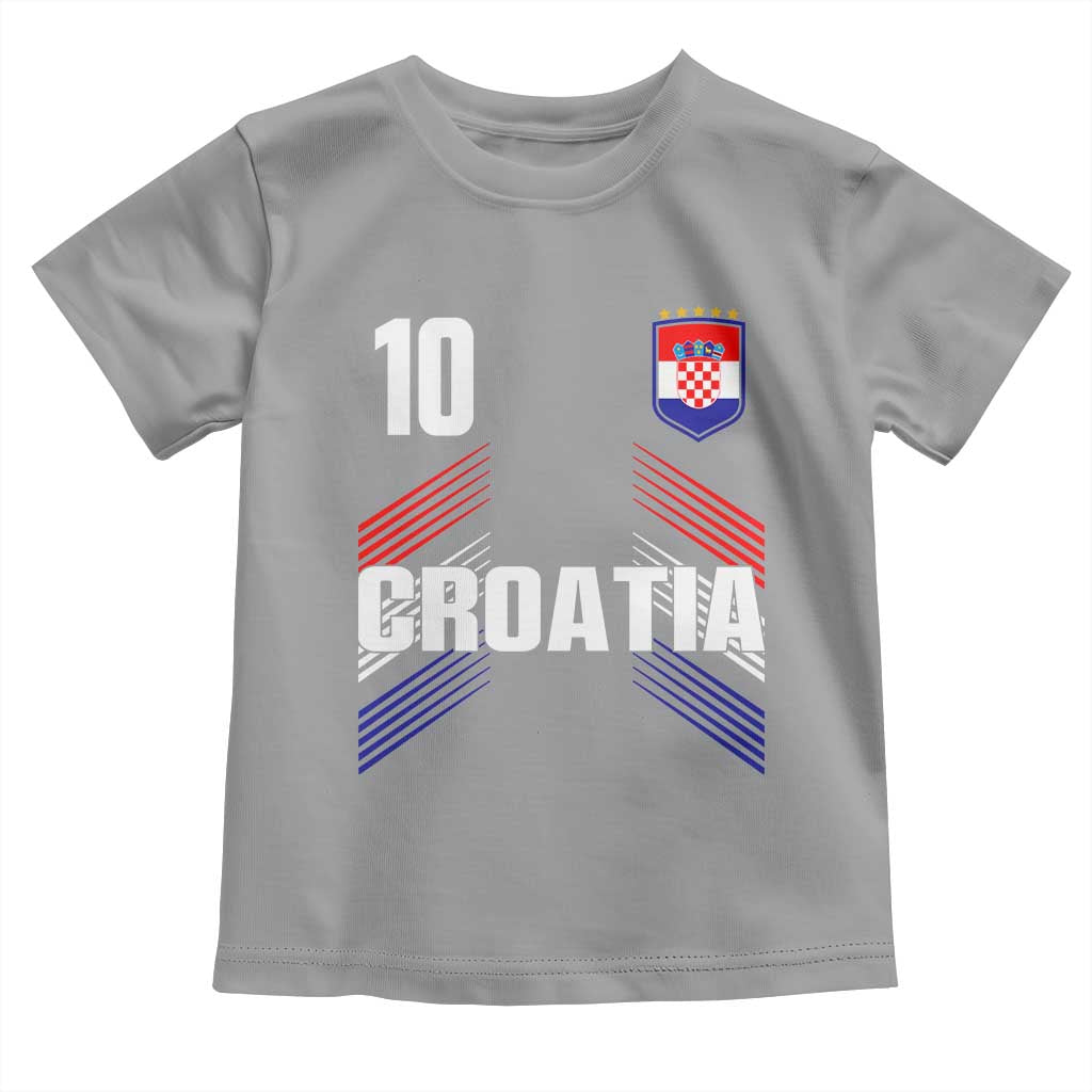 Croatia Soccer Sports Graphic Number 10 Jersey Style Toddler T Shirt Proud Croatian Football Fans Game Day Pride TS02 Sport Gray Print Your Wear