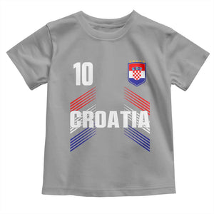 Croatia Soccer Sports Graphic Number 10 Jersey Style Toddler T Shirt Proud Croatian Football Fans Game Day Pride TS02 Sport Gray Print Your Wear