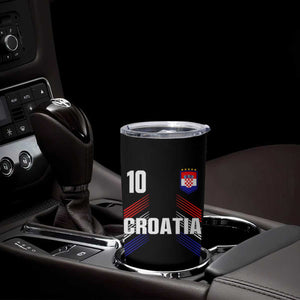 Croatia Soccer Sports Graphic Number 10 Jersey Style Tumbler Cup Proud Croatian Football Fans Game Day Pride TS02 Print Your Wear