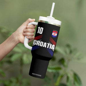 Croatia Soccer Sports Graphic Number 10 Jersey Style Tumbler With Handle Proud Croatian Football Fans Game Day Pride TS02 Print Your Wear