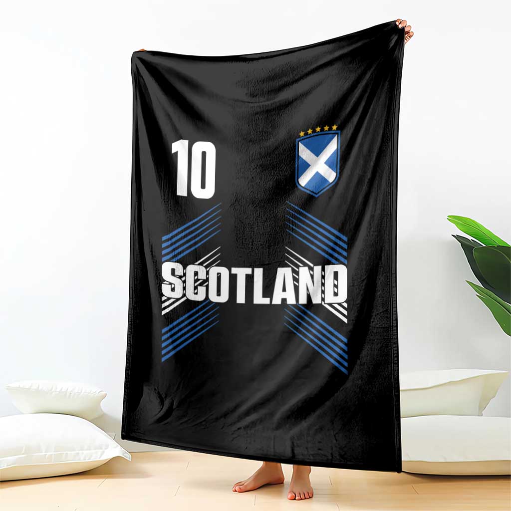 Scotland Soccer Sports Graphic Number 10 Jersey Style Throw Blanket Proud Scottish Football Fans Game Day Pride TS02 Print Your Wear