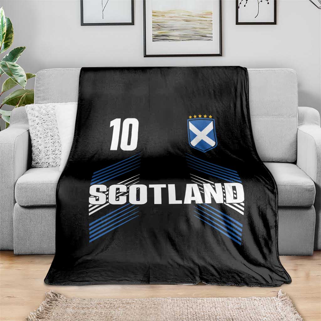 Scotland Soccer Sports Graphic Number 10 Jersey Style Throw Blanket Proud Scottish Football Fans Game Day Pride TS02 Print Your Wear