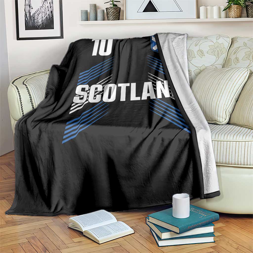 Scotland Soccer Sports Graphic Number 10 Jersey Style Throw Blanket Proud Scottish Football Fans Game Day Pride TS02 Print Your Wear
