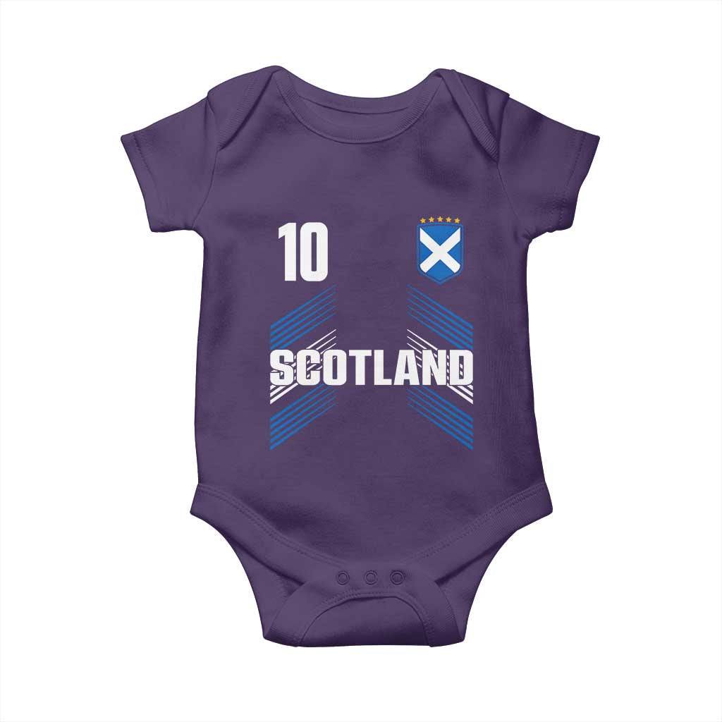 Scotland Soccer Sports Graphic Number 10 Jersey Style Baby Onesie Proud Scottish Football Fans Game Day Pride TS02 Purple Print Your Wear