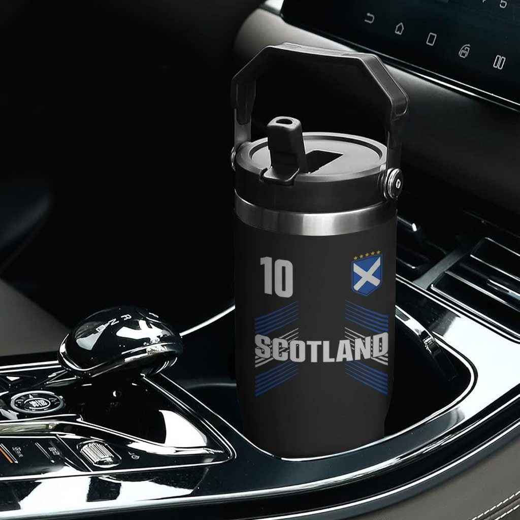 Scotland Soccer Sports Graphic Number 10 Jersey Style Flip Straw Tumbler Proud Scottish Football Fans Game Day Pride TS02 Print Your Wear