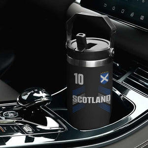 Scotland Soccer Sports Graphic Number 10 Jersey Style Flip Straw Tumbler Proud Scottish Football Fans Game Day Pride TS02 Print Your Wear