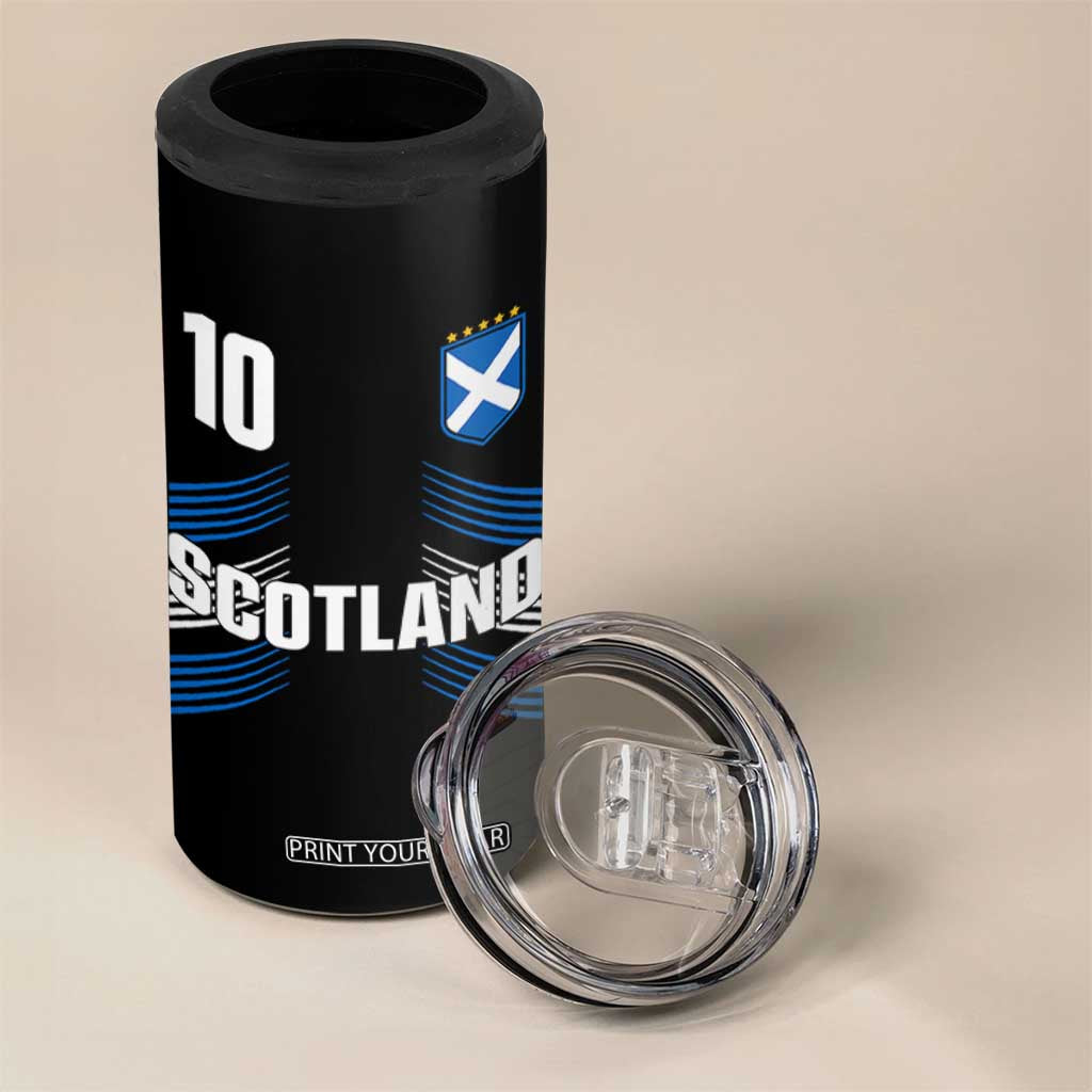 Scotland Soccer Sports Graphic Number 10 Jersey Style 4 in 1 Can Cooler Tumbler Proud Scottish Football Fans Game Day Pride TS02 Print Your Wear