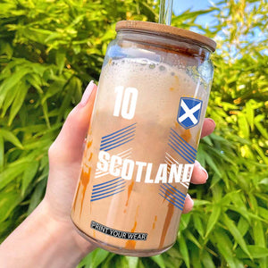Scotland Soccer Sports Graphic Number 10 Jersey Style Glass Can Proud Scottish Football Fans Game Day Pride TS02 Black Print Your Wear