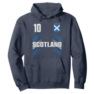 Scotland Soccer Sports Graphic Number 10 Jersey Style Hoodie Proud Scottish Football Fans Game Day Pride TS02 Navy Print Your Wear