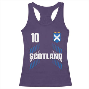 Scotland Soccer Sports Graphic Number 10 Jersey Style Racerback Tank Top Proud Scottish Football Fans Game Day Pride TS02 Purple Print Your Wear