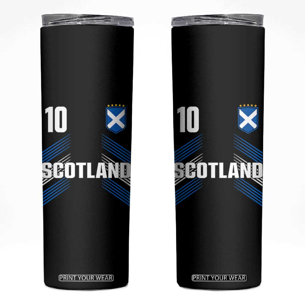 Scotland Soccer Sports Graphic Number 10 Jersey Style Skinny Tumbler Proud Scottish Football Fans Game Day Pride TS02 Black Print Your Wear
