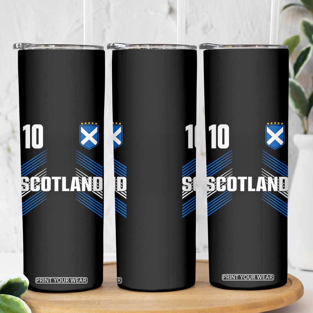 Scotland Soccer Sports Graphic Number 10 Jersey Style Skinny Tumbler Proud Scottish Football Fans Game Day Pride TS02 Print Your Wear