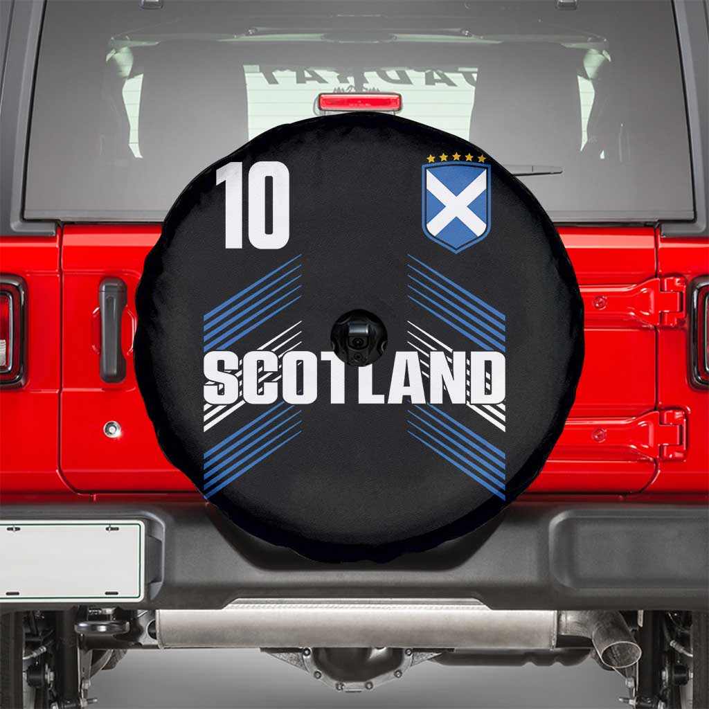 Scotland Soccer Sports Graphic Number 10 Jersey Style Spare Tire Cover Proud Scottish Football Fans Game Day Pride TS02 Black Print Your Wear
