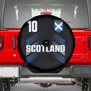Scotland Soccer Sports Graphic Number 10 Jersey Style Spare Tire Cover Proud Scottish Football Fans Game Day Pride TS02 Black Print Your Wear
