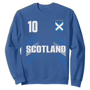 Scotland Soccer Sports Graphic Number 10 Jersey Style Sweatshirt Proud Scottish Football Fans Game Day Pride TS02 Royal Blue Print Your Wear