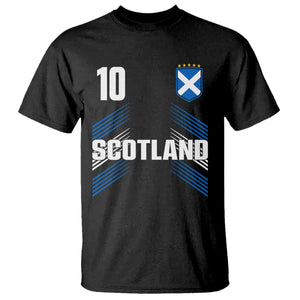Scotland Soccer Sports Graphic Number 10 Jersey Style T Shirt Proud Scottish Football Fans Game Day Pride TS02 Black Print Your Wear
