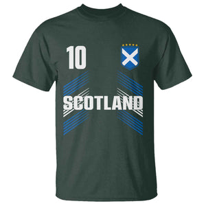 Scotland Soccer Sports Graphic Number 10 Jersey Style T Shirt Proud Scottish Football Fans Game Day Pride TS02 Dark Forest Green Print Your Wear