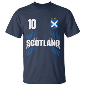 Scotland Soccer Sports Graphic Number 10 Jersey Style T Shirt Proud Scottish Football Fans Game Day Pride TS02 Navy Print Your Wear
